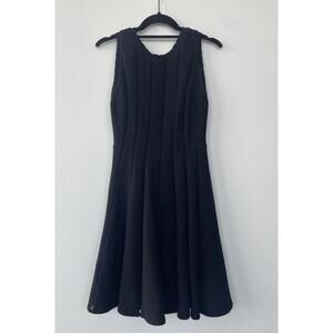 Rebecca Taylor Diamond Textured A-Line Black Dress Women size 2 Black  Lined